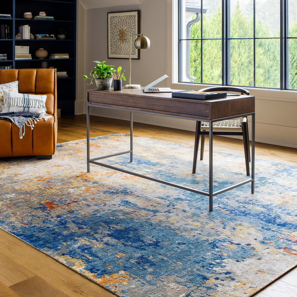 Imola IML-1006 8' x 10' Handmade Rug IML1006-810  Navy, Blue, Rust, Mustard, Dusty Coral, Dusty Sage Surya