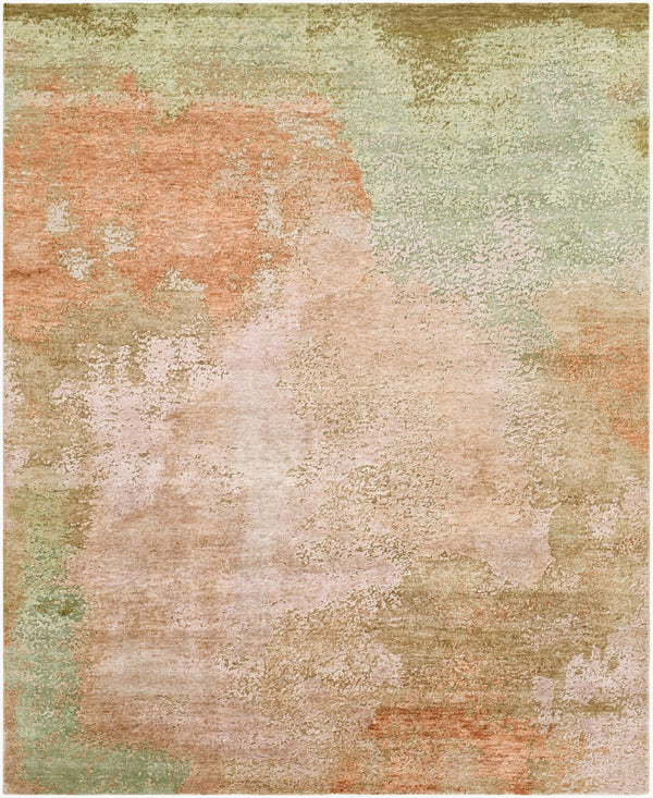 Surya Imola Hand Knotted Viscose Area Rug Art Deco Geometric Pattern Silky Sheen Accent 6' x 9' Rectangle IML1017-69