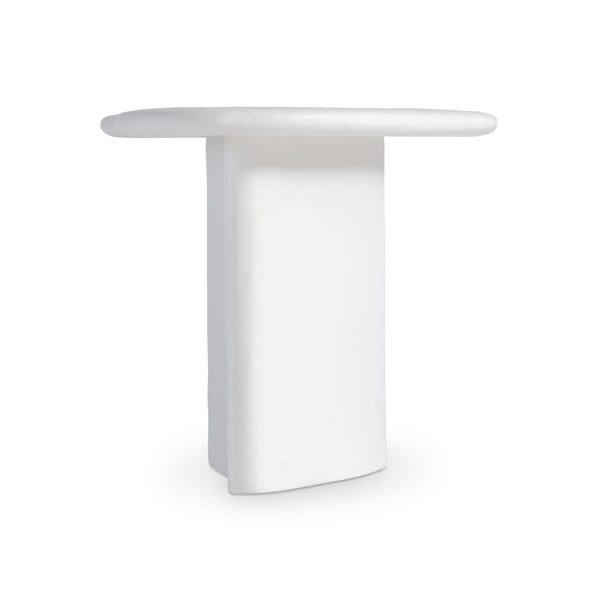 Bernhardt Bernhardt Fresco Outdoor Accent Table Reinvents Patios With Sculptural Grconcrete Design, Chalky White Finish X09111