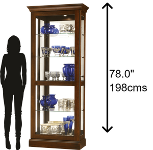 Hekman Furniture 680580 Howard Miller Berends Iv Curio Cabinet – Elegant Lighted Display With Adjustable Shelves & Security Cherry Bordeaux Berends Iv Curio Cabinet 680580