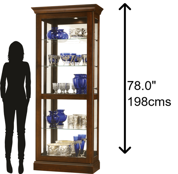 Hekman Furniture 680580 Howard Miller Berends Iv Curio Cabinet – Elegant Lighted Display With Adjustable Shelves & Security Cherry Bordeaux Berends Iv Curio Cabinet 680580