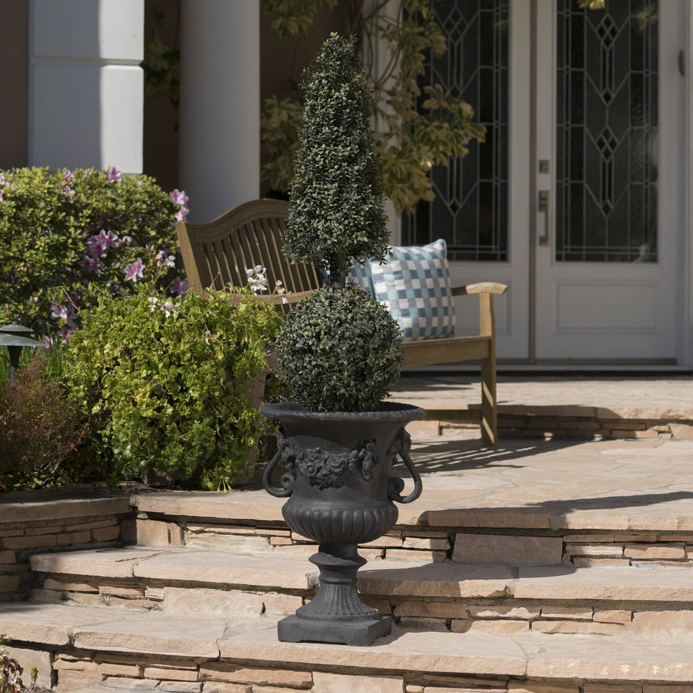 English Elm Buena Vista Handcrafted Urn Planter Sculptural Indoor Outdoor Garden Focal Piece 62166.00BLK