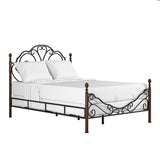 Homelegance By Top-Line Henri Graceful Scroll Bronze Iron Bed Cherry Iron