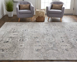 Feizy Rugs Macklaine Polyester/Polypropylene Machine Made Vintage Rug Gray/Silver 9'-2" x 12'