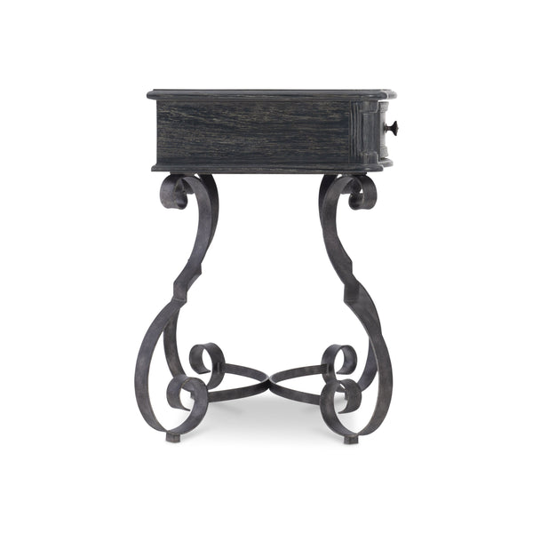Bernhardt Bernhardt Villa Toscana Ember Nightstand With Distressed Italian Design, Serpentine Drawer & Metal Scrollwork 302218B