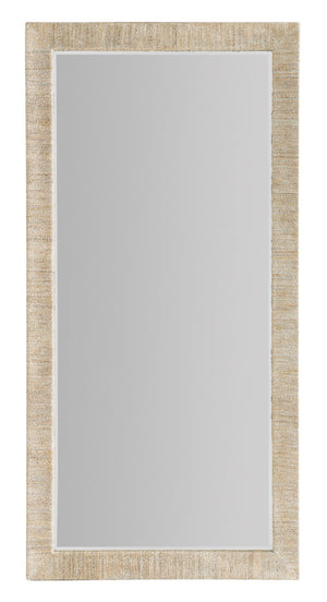 Hooker Furniture Serenity Sandpiper Floor Mirror With Rope-Wrapped Whitewashed Frame, Beveled Glass, Coastal Chic 6350-50001-83