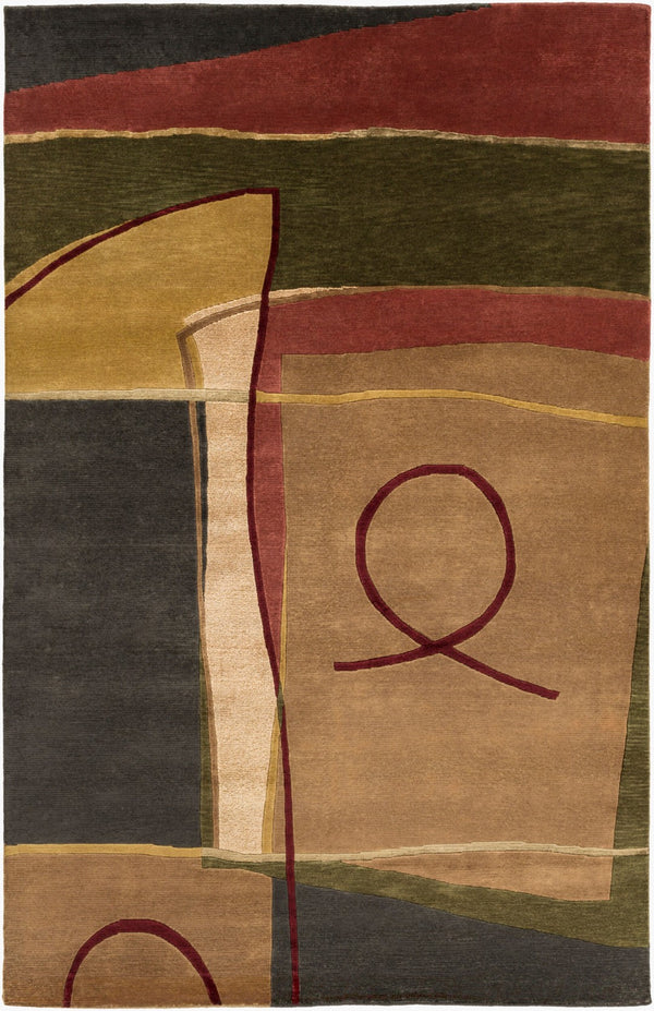 Surya Mugal Handmade 2'6" X 10' Wool Rug - Timeless Elegance, Soft Underfoot, Durable, Perfect For Any Space Olive Wool,Viscose In8043-913