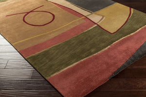 Surya Mugal Handmade 2'6" X 10' Wool Rug - Timeless Elegance, Soft Underfoot, Durable, Perfect For Any Space Olive Wool,Viscose In8043-913