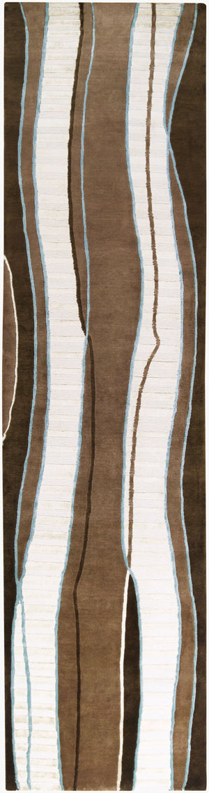 Surya Mugal Handmade 2'6" X 10' Wool Rug - Timeless Elegance, Soft Underfoot, Durable, Perfect For Any Space Dark Brown Wool In8072-2610