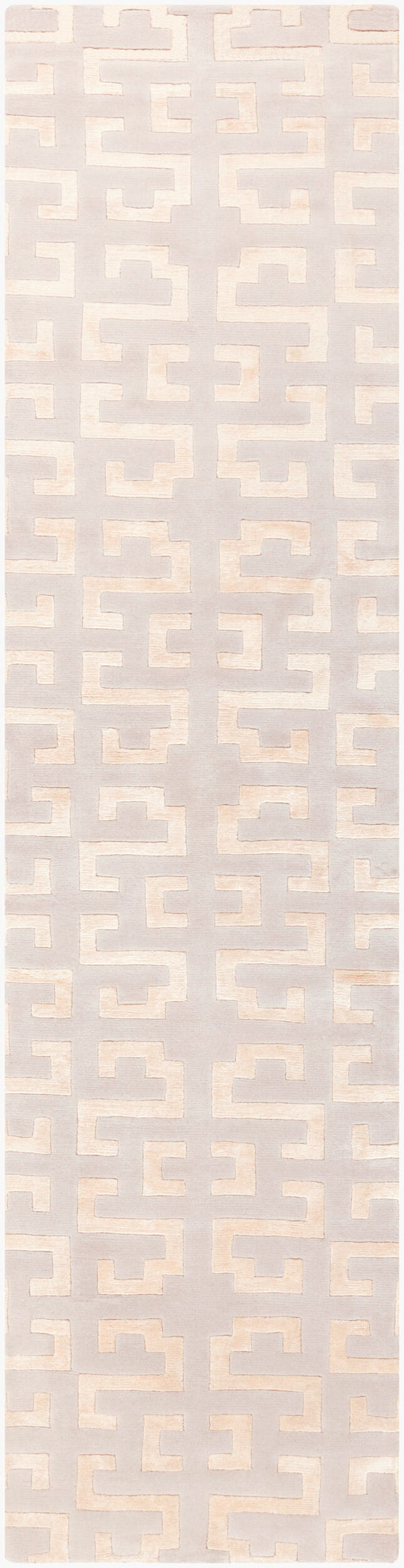 Surya Mugal Handmade 2'6" X 10' Wool Rug - Timeless Elegance, Soft Underfoot, Durable, Perfect For Any Space Light Beige Wool,Viscose In8578-2610