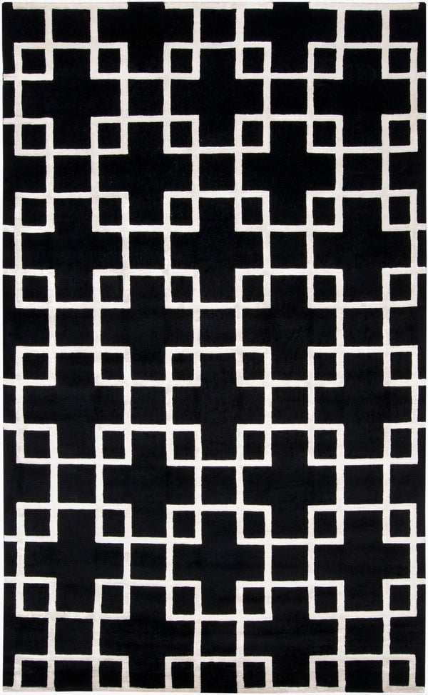 Surya Mugal Handmade 2'6" X 10' Wool Rug - Timeless Elegance, Soft Underfoot, Durable, Perfect For Any Space Black Wool,Viscose In8594-811