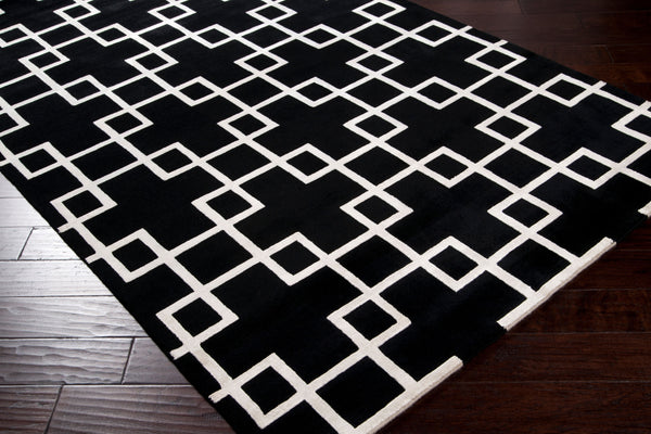 Surya Mugal Handmade 2'6" X 10' Wool Rug - Timeless Elegance, Soft Underfoot, Durable, Perfect For Any Space Black Wool,Viscose In8594-811