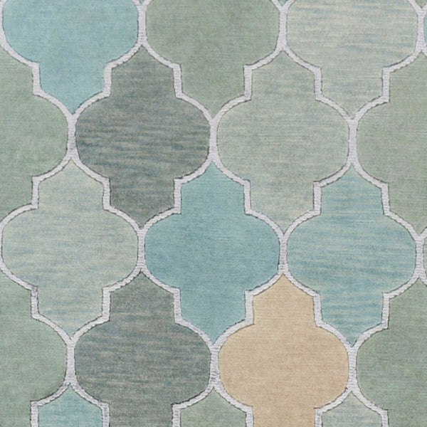 Surya Mugal Handmade 2'6" X 10' Wool Rug - Timeless Elegance, Soft Underfoot, Durable, Perfect For Any Space Light Sage Wool,Viscose In8615-58