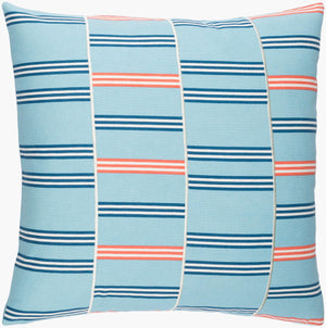 Surya Lina 18” Modern Cotton Accent Pillow - Stylish Home Decor Essential For Comfort & Elegance Light Blue Cotton,Cotton Ina001-1818d