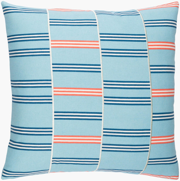 Surya Lina 18” Modern Cotton Accent Pillow - Stylish Home Decor Essential For Comfort & Elegance Light Blue Cotton,Cotton Ina001-1818d