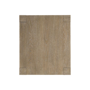 Bernhardt Bernhardt Aventura Side Table In Marcona Oak With Sculptural Cast Resin Posts, Dual Open Shelves (24X28x24) 318121