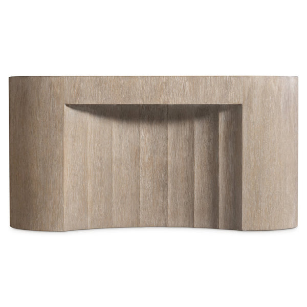 Bernhardt Bernhardt Loggia Cocktail Table With Fluted Column Base, Wire-Brush Oak Aria Finish, Casters 345013