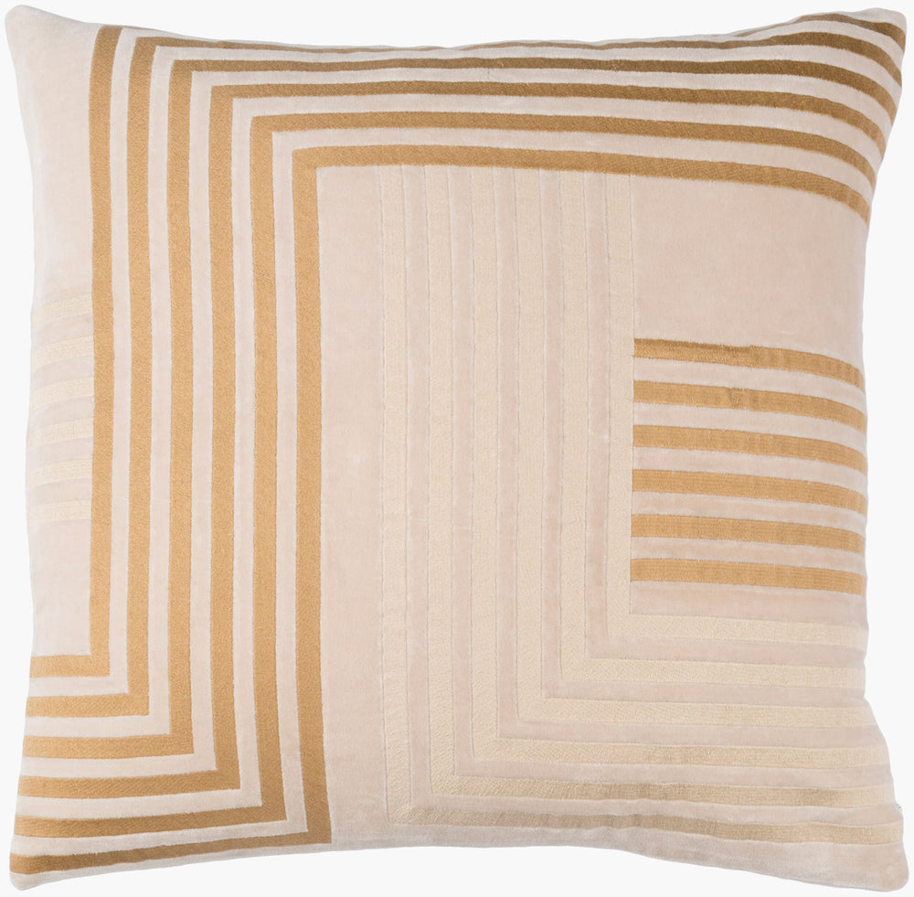 Surya Intermezzo 18" Velvet Accent Pillow - Luxurious Cotton Decor For A Modern Touch In Any Space Mustard Cotton,Cotton Ine002-2020d