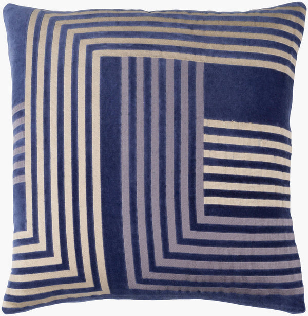 Surya Intermezzo 18" Velvet Accent Pillow - Luxurious Cotton Decor For A Modern Touch In Any Space Navy Cotton,Cotton Ine003-2020p