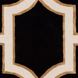 Livabliss Intermezzo Hand Tufted Wool Tencel Blend Area Rug Artisan Crafted for Entryways Black, Ivory 5' x 7'6" INE1000-576