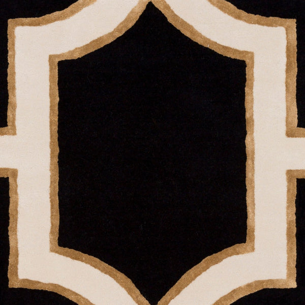 Livabliss Intermezzo Hand Tufted Wool Tencel Blend Area Rug Artisan Crafted for Entryways Black, Ivory 5' x 7'6" INE1000-576