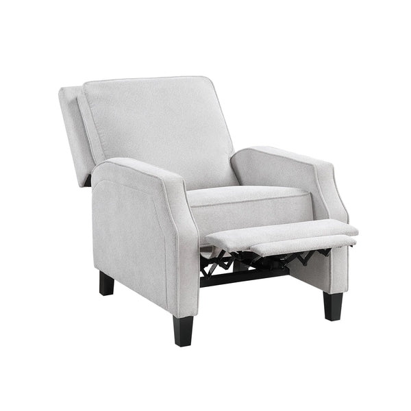 Inez Push Back Recliner Accent Chair Polyester Upholstered Tapered Leg Lounge Seat