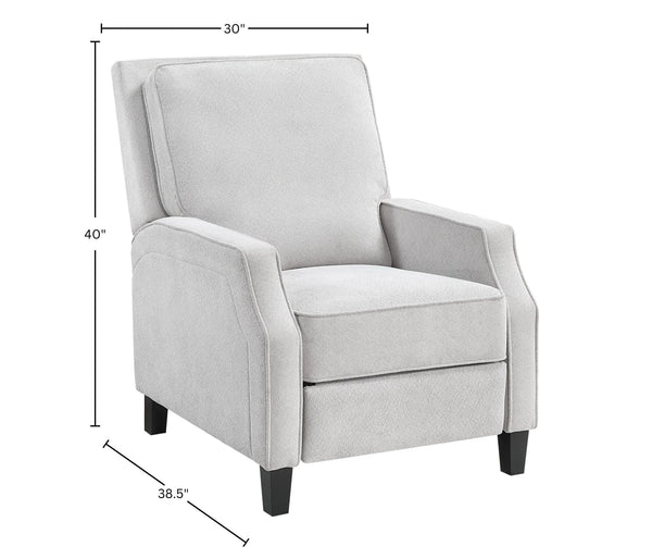 Inez Push Back Recliner Accent Chair Polyester Upholstered Tapered Leg Lounge Seat