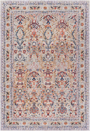 Livabliss Infinity Medallion Area Rug Machine Woven Polyester for Large Living Dining Spaces Rust, Dark Blue 10' x 14' INF2300-1014