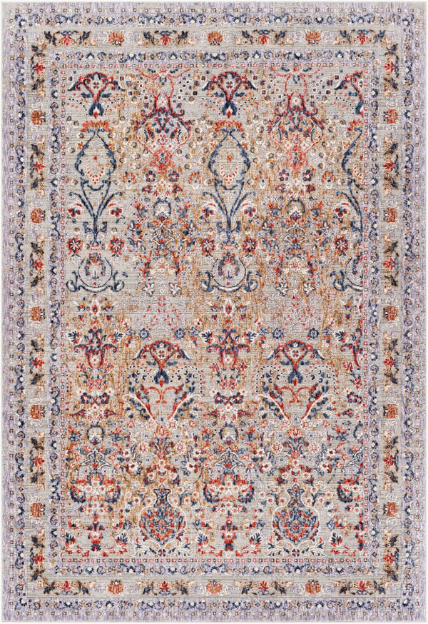 Livabliss Infinity Medallion Area Rug Machine Woven Polyester for Large Living Dining Spaces Rust, Dark Blue 10' x 14' INF2300-1014