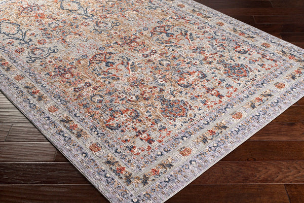 Livabliss Infinity Medallion Area Rug Machine Woven Polyester for Large Living Dining Spaces Rust, Dark Blue 2'6" x 7'3" INF2300-2673