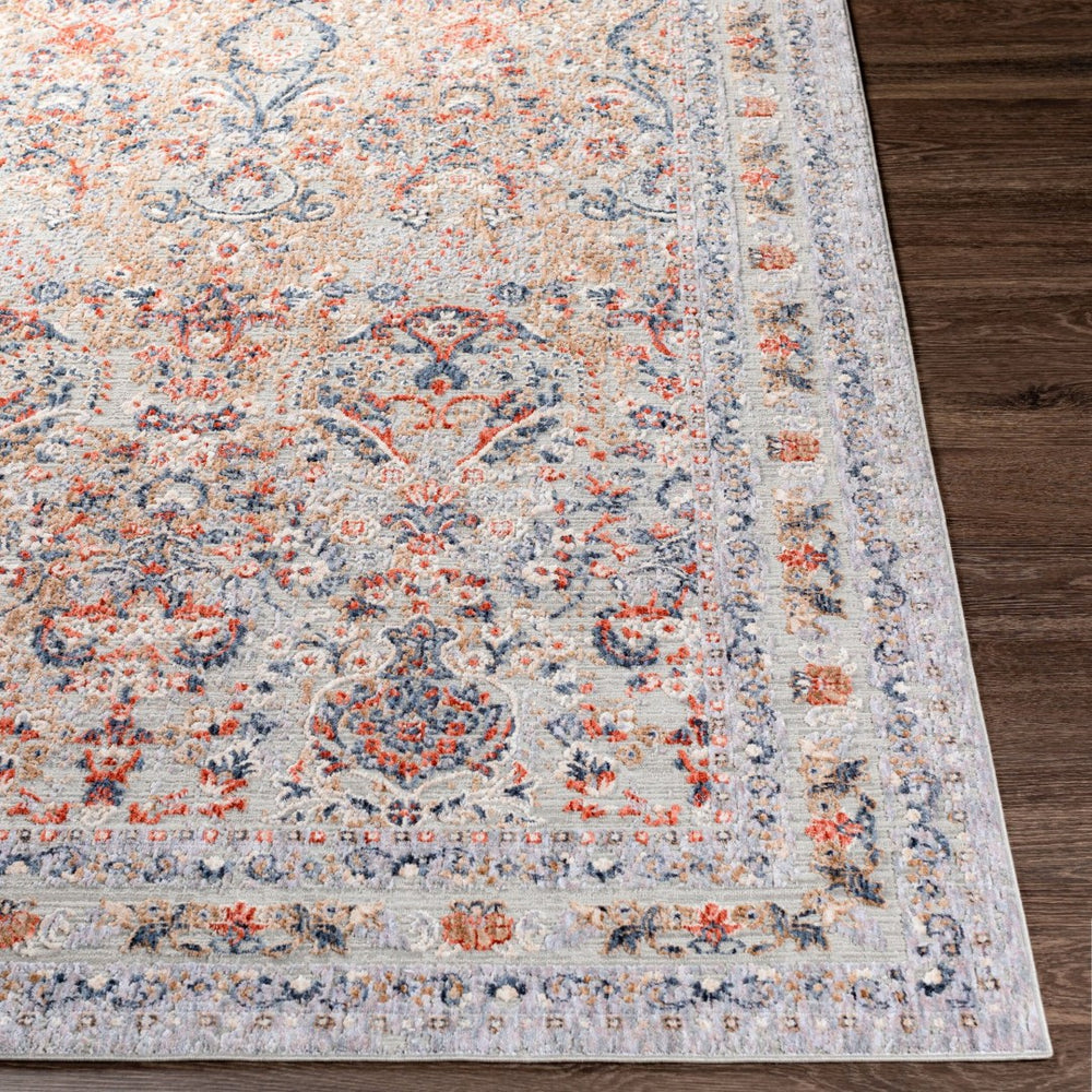 Livabliss Infinity Medallion Area Rug Machine Woven Polyester for Large Living Dining Spaces Rust, Dark Blue 10' x 14' INF2300-1014