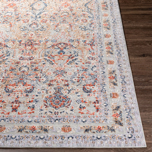 Livabliss Infinity Medallion Area Rug Machine Woven Polyester for Large Living Dining Spaces Rust, Dark Blue 2'6" x 7'3" INF2300-2673