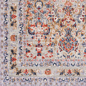 Livabliss Infinity Medallion Area Rug Machine Woven Polyester for Large Living Dining Spaces Rust, Dark Blue 2'6" x 7'3" INF2300-2673