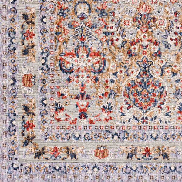 Livabliss Infinity Medallion Area Rug Machine Woven Polyester for Large Living Dining Spaces Rust, Dark Blue 2'6" x 7'3" INF2300-2673