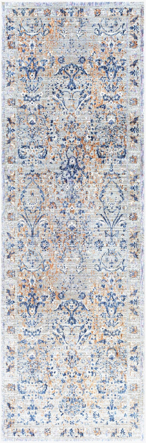 Livabliss Infinity Machine Woven Polyester Area Rug Traditional Pattern for Large Living Rooms Dark Blue, Brow 2'6" x 7'3" INF2301-2673
