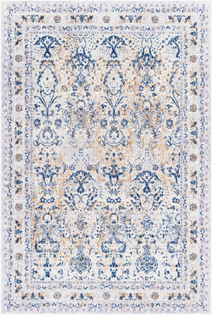 Livabliss Infinity Machine Woven Polyester Area Rug Traditional Pattern for Large Living Rooms Dark Blue, Brow 8'10" x 12' INF2301-81012