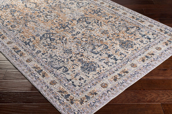 Livabliss Infinity Machine Woven Polyester Area Rug Traditional Pattern for Large Living Rooms Dark Blue, Brow 8'10" x 12' INF2301-81012