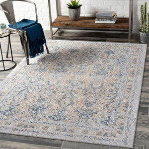 Livabliss Infinity Machine Woven Polyester Area Rug Traditional Pattern for Large Living Rooms Dark Blue, Brow 8'10" x 12' INF2301-81012