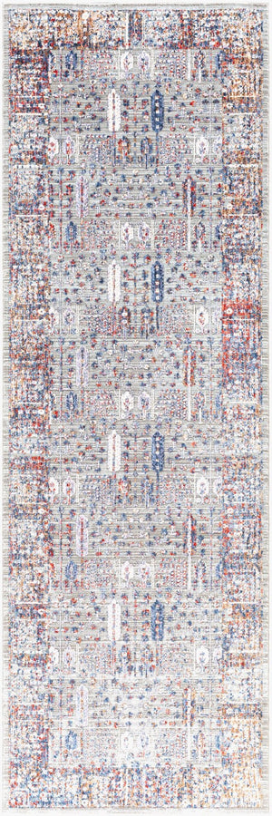 Livabliss Infinity Traditional High Low Polyester Area Rug Woven in Turkey for Large Living Spaces Dark Blue, Brow 2'6" x 7'3" INF2306-2673