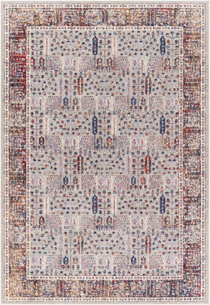 Livabliss Infinity Traditional High Low Polyester Area Rug Woven in Turkey for Large Living Spaces Dark Blue, Brow 8'10" x 12' INF2306-81012