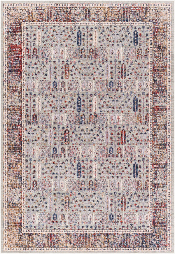 Livabliss Infinity Traditional High Low Polyester Area Rug Woven in Turkey for Large Living Spaces Dark Blue, Brow 8'10" x 12' INF2306-81012