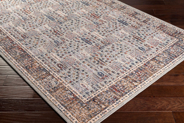 Livabliss Infinity Traditional High Low Polyester Area Rug Woven in Turkey for Large Living Spaces Dark Blue, Brow 8'10" x 12' INF2306-81012