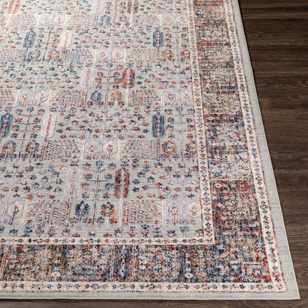 Livabliss Infinity Traditional High Low Polyester Area Rug Woven in Turkey for Large Living Spaces Dark Blue, Brow 8'10" x 12' INF2306-81012