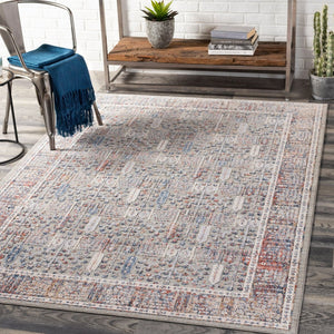 Livabliss Infinity Traditional High Low Polyester Area Rug Woven in Turkey for Large Living Spaces Dark Blue, Brow 8'10" x 12' INF2306-81012