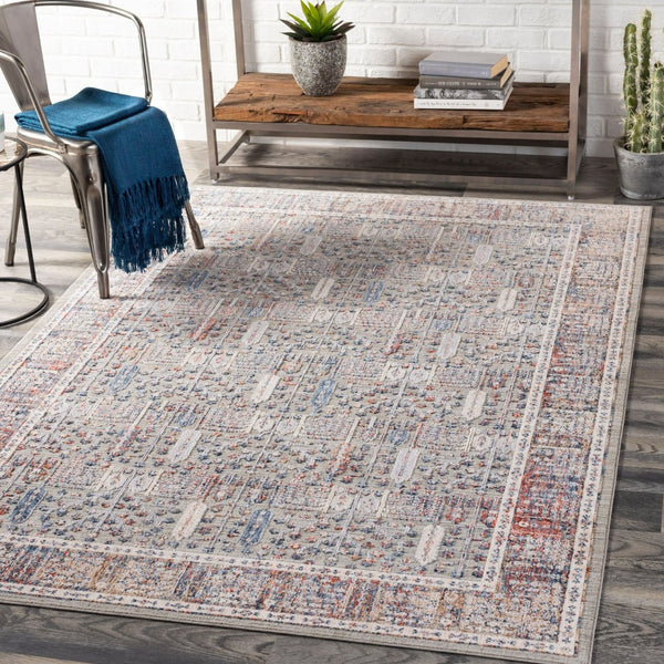 Livabliss Infinity Traditional High Low Polyester Area Rug Woven in Turkey for Large Living Spaces Dark Blue, Brow 8'10" x 12' INF2306-81012