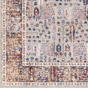 Livabliss Infinity Traditional High Low Polyester Area Rug Woven in Turkey for Large Living Spaces Dark Blue, Brow 8'10" x 12' INF2306-81012