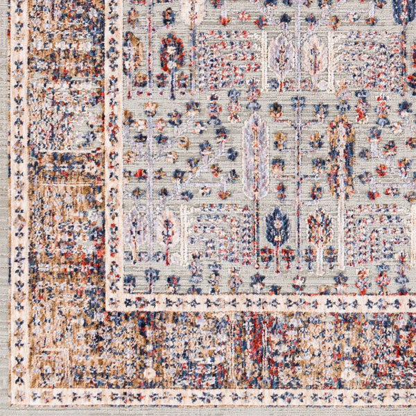 Livabliss Infinity Traditional High Low Polyester Area Rug Woven in Turkey for Large Living Spaces Dark Blue, Brow 8'10" x 12' INF2306-81012