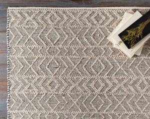 Ingrid ING-2000 8' x 8' Square Handmade Rug ING2000-8SQ  Black, Light Gray, Gray Surya