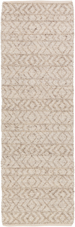 Ingrid ING-2004 3' x 12' Runner Handmade Rug ING2004-312  White, Light Gray, Gray Surya