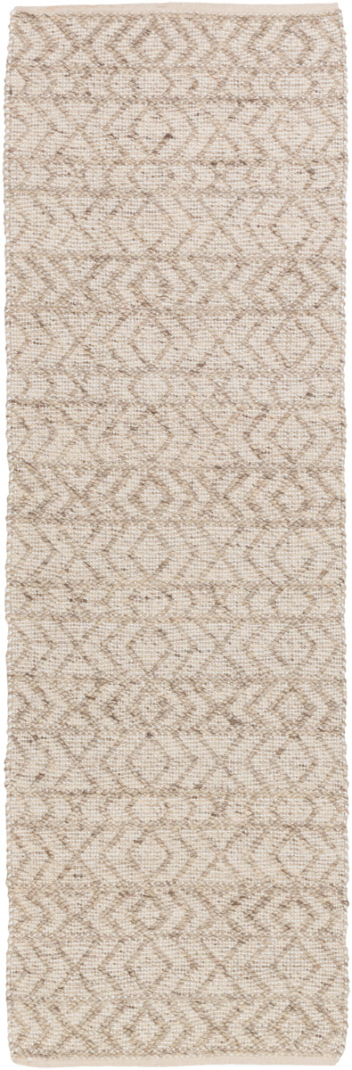 Ingrid ING-2004 3' x 12' Runner Handmade Rug ING2004-312  White, Light Gray, Gray Surya